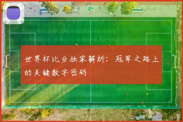 世界杯比分独家解析：冠军之路上的关键数字密码